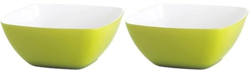 Emsa 507166 Eckige Schale für Desserts, Kunststoff, 2.0 Liter, 20 x 20 x 11 cm, Hellgrün, Vienna (Packung mit 2)