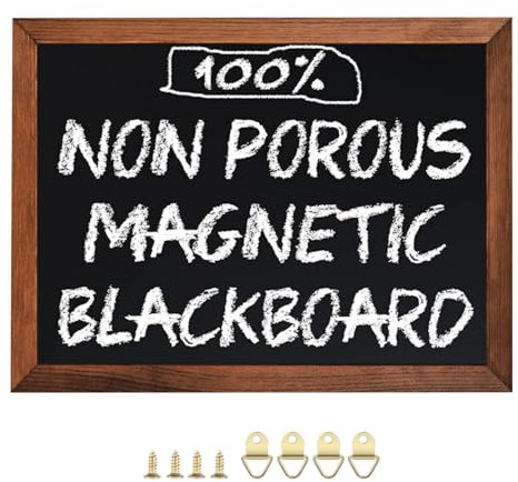 Umtiti Blackboard Magnetische Tafel, 17.7 x 23.6(45cm x 60cm), Kiefernholz gerahmt rustikale Vintage Dekor. Kreidetafel für Hochzeit, Küche, Bar, Restaurant, Menü für Zuhause(HB-BN-4560) DE