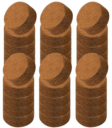 QmjdDymx Cocco 30 Pezzi Mattoni di Cocco compresso 1,2 Dia. Terriccio Organico per Piante Kit di Avvio delle sementi per Interni per microgreens Succulente