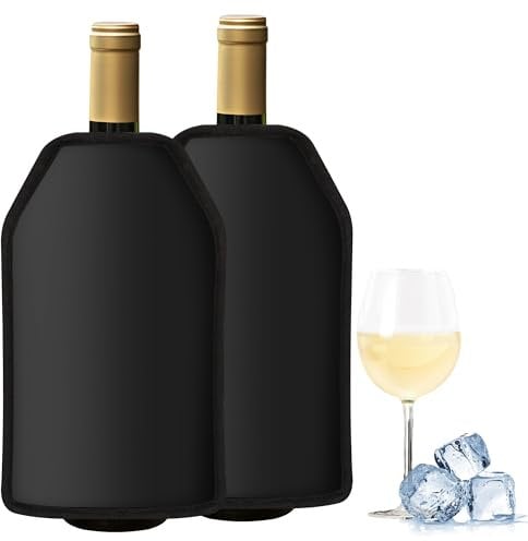 Gimars 2PCS Refroidisseur Rapide pour Bouteille de Vin, Sac Rafraichisseur Isotherme, Idéal pour Conserver Frais et Température de Champagne, Bière, Mousseux