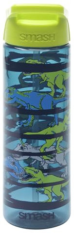 Smash Water Bottle with Straw 700ml - Dinosaur, Dark Blue