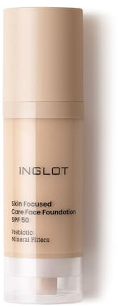 Inglot Illuminierende Foundation mit Hautpflege-Vorteilen | Sonnenschutz | Vegane Formel | Skin Focused Care Gesichtsfoundation SPF 50 | 30 ml 302 Ivory Beige