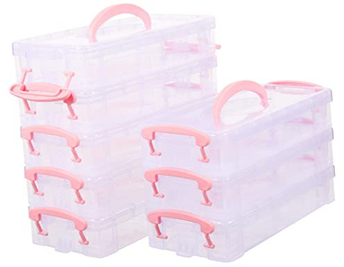 CORHAD Coffret De 8 Trousses À Crayons Empilables en Plastique avec Fermeture Éclair pour Étudiants Et Enseignants