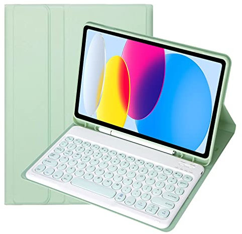 Funda con Teclado para iPad 9,7 Pulgadas, 6.ª Generación 2018, iPad 5.ª Generación 2017, iPad Air 2/1, Pro 9,7 Pulgadas, Contener Ñ, Teclado Bluetooth con Portalápices,Verde