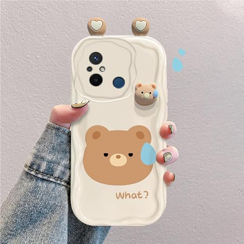 3D Cartoon Hülle Kompatibel mit Xiaomi Redmi 12C/Redmi 11A Süßes Stoßfestes und Stylisches Silikon Cover