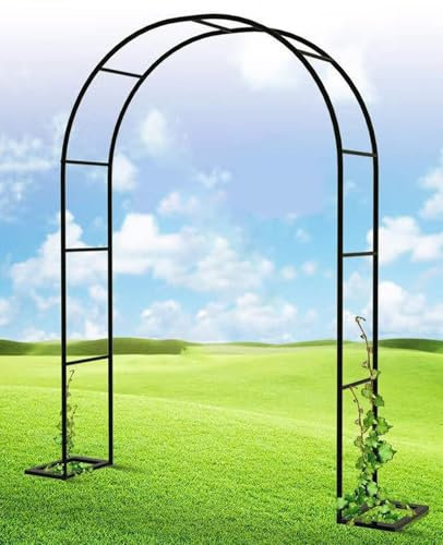 JXCCA Rankbogen für Kletterpflanzen, Rosenbogen Metall Stabil, Rosenbogen Halb, 19 Mm Verdicktes Verzinktes Material, Gartenvilla-Balkon-pflanzenregal