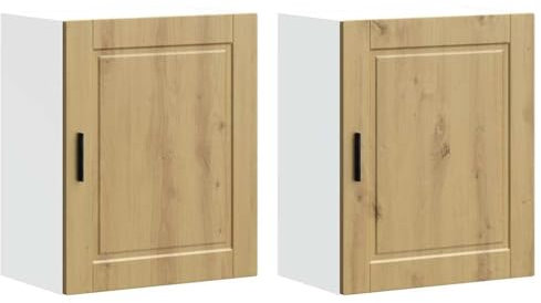 vidaXL Küchen-Hängeschränke 2 STK. Porto Artisan-Eiche Holzwerkstoff, Wandschrank Küche, Wandschrank, Oberschrank, Küchenschrank, Hängeschrank
