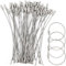 50 Pièces Porte-Clés Acier Inoxydable,Anneaux Porte Clé,Attache Porte Clef De 15cm Boucles De Porte Clé En Câbles Avec Serrure à Vis Pour Randonnée En Plein Air