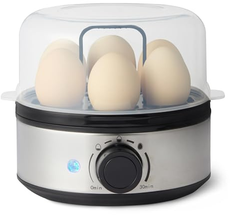 Amazon Basics Electric Egg Cooker for Hard-Boiled Eggs with Auto Shutoff, Dishwasher-Safe Parts, 7-Egg Capacity, BPA Free, Black
