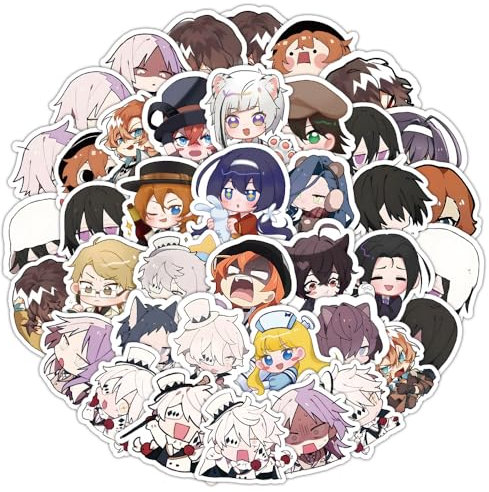 66 Pcs Bungo Strays Dogs Aufkleber Anime Figur Vinyl Wasserdicht DIY Stickers Für Computer Skateboard Gepäck Auto Fahrrad