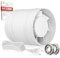 BUMSOU Extracteur d'air 100mm, Ventilateur de Conduit Compact avec Protection Contre la Surchauffe, 15W 130m³/h Aérateur Extracteur Silencieux, VMC Salle de Bain Cave Garage Tente Garantie 5 ANS