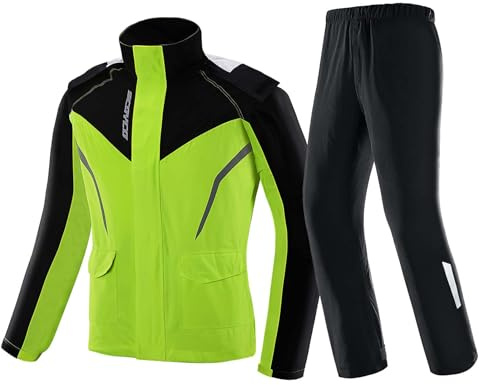 Scoyco Combinaison de pluie moto pour homme Jaune Noir Taille M