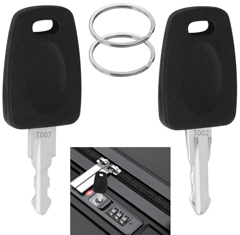 2 Pezzi Chiave TSA per Bagagli, Chiavi Compatibili per TSA002, TSA007, Multifunzione Chiavi Set Tsa con Portachiavi, Compatibile con Lucchetto TSA, Lucchetto Valigia Aereo, Password, Serrature TSA