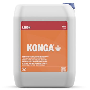 Konga Brew - Professionelles Reinigungsmittel für CIP-Systeme, Brauereien und Lebensmittelindustrie | Alkalischer Reiniger | Entfernt Fette, Proteine und organische Ablagerungen (20 L)