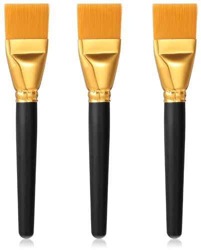 3 Stück Pinsel Acrylfarbe Pinselset Acrylfarben Pinsel Primer Flachpinsel Acryl Nylon Pinselset Flache Malerpinsel Künstler Lackierpinsel Acrylpinsel für Ölmalerei Aquarellmalerei Gouachemalerei