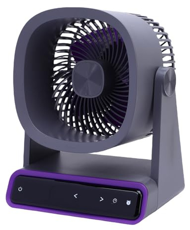 Riuulity Leiser Lüfter mit Touchscreen, Desktop-Wandventilator für das Heimbüro, Kompakt Wiederaufladbar für Schlafzimmer, Küche, Camping (Stil 1)
