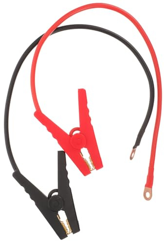 ULTECHNOVO Lot de 2 Câbles de Démarrage 8 Mm² 0,5 M avec Pinces 100 A en Cuivre Pur pour Clôture Électrique Agricole, Câble de Connexion Solaire pour Système de Clôture, Accessoires Batterie