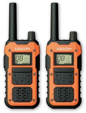Logicom Extreme - Walkie-Talkie - PMR446 - Reichweite 10 km - Akkulaufzeit 36h - IP67-16 Kanäle - LCD-Display - USB-C Taschenlampe - VOX Freisprechfunktion - Audio-Klinke - Akku 2000 mAh - 2er-Set