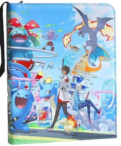 Album Porta Carte Collezionabili con Cerniera, Custodia Trading Card Fantasy Style, Raccoglitore Carte da Gioco Portatile, Porta Carte Protettivo per Collezione 400 tasche