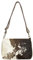 Unbekannt Vintage Clutch Handtasche aus Kuhfell-Leder, Braun Schwarz Weiß
