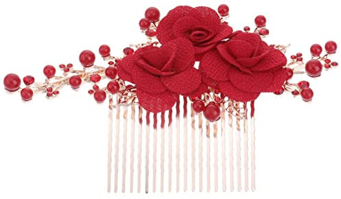 Rose Seite Kamm Braut Haar Kamm Perle Haarschmuck Hochzeit Kopf Tragen Zubehör für Frauen