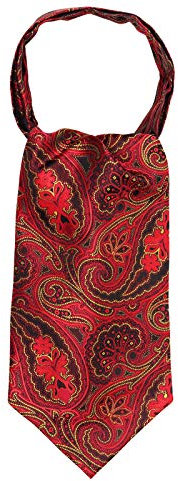 WANYING Herren Krawattenschal Ascotkrawatte Schal Cravat Ties Halstuch Einfach Schick für Gentleman - Rot Gold