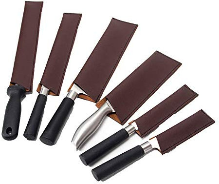 Leder Messerscheide, Messerschutz, Messerabdeckungshülsen, wasserdichte Messerschutz, robuster Universal-Messerkantenschutz 6er Set HGJ157
