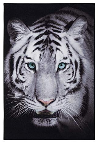 andiamo Designer Teppich Tiger Digital für das Wohnzimmer 100x150 cm schwarz-weiß, 100% Polyamid, 100 x 150 cm