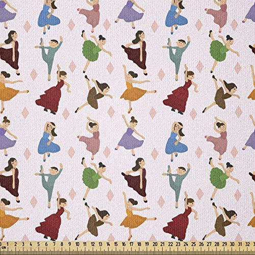 ABAKUHAUS Ballett Stoff als Meterware, Kinder-Tänzer-Mädchen Bunte, ausdehnbar mit Elestan für Heimwerkarbeiten und Näharbeiten, 3Meters, Rubin Lila
