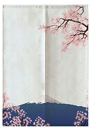 Maya Star Japanischer Noren Küchentürvorhang, Verdunkelung, 85 x 150 cm (Mount Fuji)