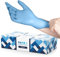 HandE 100 Pack Blue Nitrile Disposable Gloves Size M - Kitchen Gloves - Powder Free, Latex Free, Medical Examination Gloves with Textured Fingertips - Cleaning, Salon, Painting