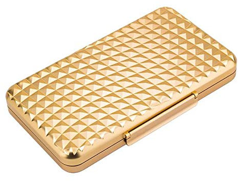 LUBINSKI Humidor Diamant stromlinienförmiger Humidor tragbar sandgestrahlter Humidor Luftfahrt Aluminium Humidor (Gold)
