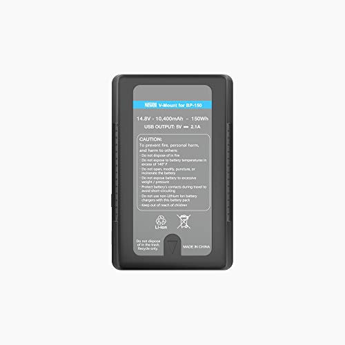 Newell Batería recargable de ion de litio de repuesto para BP-150WS V-Mount, 14,8 V, 10400 mAh, negro, pequeña, compatible con videocámaras profesionales Sony HPMW-EX330K PMW-EX330L 580K 580L