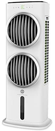 MACOM Enjoy & Relax 988 Power Double Wind Potentissimo raffrescatore evaporativo con Doppia Ventola, Bianco, Flusso d’Aria: 28,6 m3/Minuto