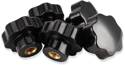 Sterngriffmutter Klemmknopf, Innengewinde Klemmknopf, Griff-Sortiment-Set, Schraubgriff, 5Pcs M12*50 Sternknopf Klemmgriffmutter, 7-Sternmuttern Knopfgriffgriffe mit Messingkerngriff