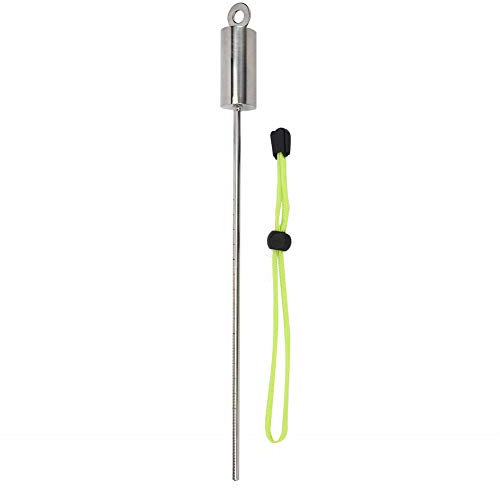 Deror Edelstahl 30cm Tauchen Lobster Stick Pointer Unterwasser Shaker Noise Maker mit Skala Handschlaufe(Grün)