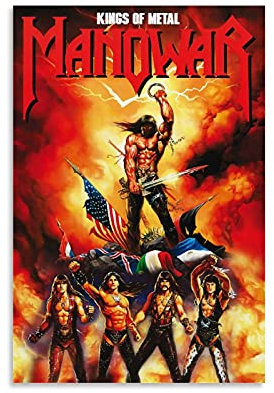 Manowar Heavy Metal Band Cover Poster Dekorative Malerei Leinwand Wandkunst Wohnzimmer Poster Schlafzimmer Gemälde 60 x 90 cm