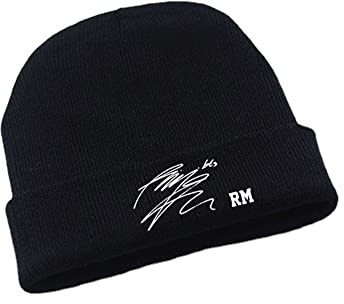 Bangtan Boys Strickmütze, The Same Mütze,Suga Jin Jimin Jung Kook J-Hope Rap-Monster V Signature Mütze, Schwarz Weiche Mütze,Anti-Cold warme Mütze (Rap-Monster)
