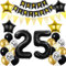 25. Geburtstag Dekoration Schwarz gold, Geburtstagsdeko 25 Jahre mann frau, 25 Geburtstag Deko männer frauen 25 Ballon Geburtstagdeko set, Luftballons 25. Geburtstag Party Deko 25 Geburtstag männer