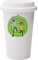 Giftme Theme Cartoon Character, Birthday, Christmas, Secret Santa 10oz Dual Wall Eco Insulated White Ceramic Travel Mug with White Lid.