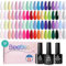Beetles Gel Nail Polish Kit, 36 Colors Soak Off Gel Polish with 1 Base Coat 1 Glossy & 1 Matte Top Coat Red Orange Pastel Spring Summer Gel Nail Art Nail Manicure Gift Box