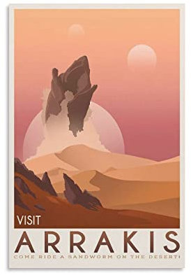 NANXIANG Arrakis Dune Sandworm Frank Herbert Poster Retro Reise Poster Malerei Leinwand Wandkunst Wohnzimmer Poster Gemälde 50 x 75 cm