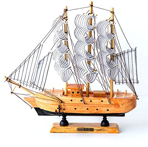FIYSON Maquette de Bateau Bricolage Kits de Modèles de Bateaux à Voile en Bois, Kit De Modelage De Voilier en Bois, 3D Modèle De Décoration pour Enfants Adultes,Cadeau pour Enfants (Bois)