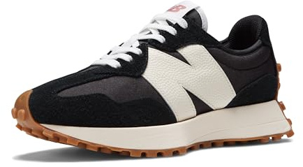 New Balance Women's 327 Sneaker, Black/White, 9.5