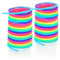 com-four® 2X Gummitwistband für Kinder - dünne Springseile aus Gummi - Hüpfgummi für Kinder in bunten Regenbogenfarben (5 Meter - 02 Stück Regenbogen)
