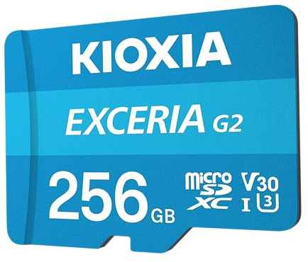 Kioxia Exceria G2 MicroSDXC 256GB UHS-III U3 A1 V30 Clase 10 + Adaptador SD