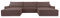 mb-moebel Wohnlandschaft aus Cordstoff Ecksofa U-Form Cord mit Schlaffunktion Eckcouch mit Bettkasten Sofa Couch Polsterecke U-Sofa - 410x85x200cm - Denver U - Poso 04 Braun