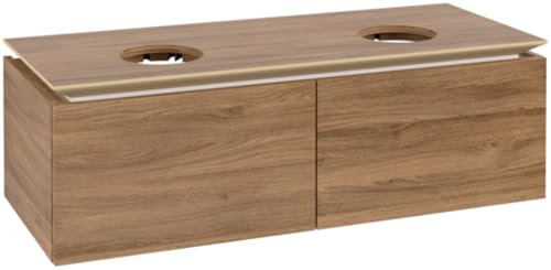 Villeroy & Boch Legato Waschtischunterschrank B583, 1200x380x500mm, 2 Waschtische, Farbe: Kansas Oak