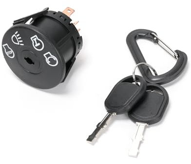 Ruimou Commutateur d'allumage pour tondeuse à gazon 532175566/532163968/175566/925-1741/725-1741(4 positions,7 broches) avec 2 clés Compatible avec AYP,MTD,Cub Cadet,Delta,Stratton,Gernerac