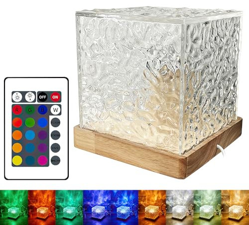 Lotvic Wave Lamp, Wasserwellen Lampe, USB Wave Lamp Tischlampe,16 Farben Nachtlicht Cube mit Fernbedienung für Party Ambiente, Sternenhimmel LED Projektor Nachtlicht, Kinder Zimmer Deko